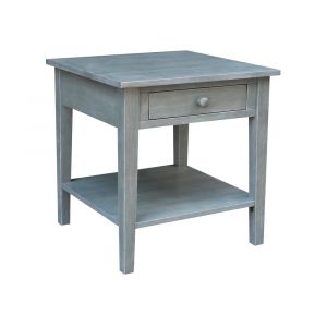 International Concepts - Spencer End Table in Heather Grey-Antique Washed Finish - OT105-8E