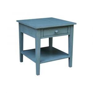 International Concepts - Spencer End Table in Ocean Blue - Antique Rubbed Finish - OT32-8E