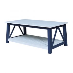 International Concepts - Surrey Coffee Table in Blue/Antiqued Chalk Finish - OT62-16C