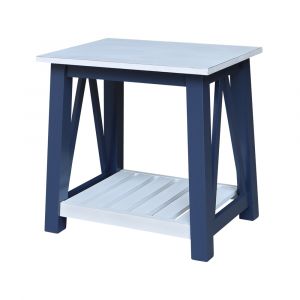 International Concepts - Surrey End Table in Blue/Antiqued Chalk Finish - OT62-16E