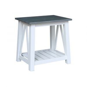 International Concepts - Surrey End Table in White/Heather Gray Finish - OT05-16E