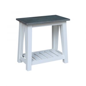 International Concepts - Surrey Side Table in White/Heather Gray Finish - OT05-16E2