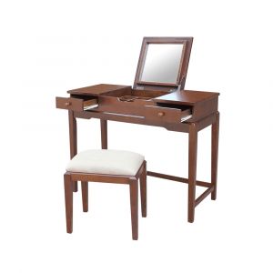 International Concepts - Vanity Table with Vanity Bench in Espresso Finish - K-BE581-2-DT-2