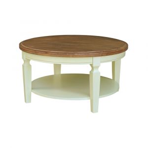 International Concepts - Vista Round Coffee Table in Hickory/Shell Finish - OT79-15CR