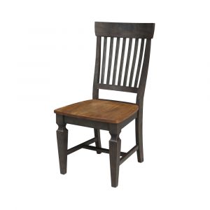 International Concepts - Vista Slat Back Chair in Hickory/Washed Coal Finish (Set of 2) - C45-65P
