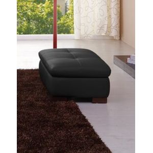 J&M Furniture - 625 Italian Leather Ottoman in Black - 17544311331-OTT