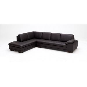 J&M Furniture - 625 Italian Leather Sectional Brown in Left Hand Facing - 175443111-LHFC-BW
