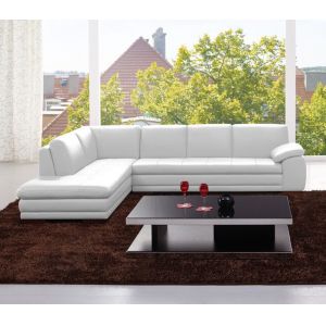 J&M Furniture - 625 Italian Leather Sectional White in Left Hand Facing - 175443113331-LHFC-W