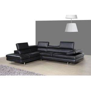J&M Furniture - A761 Italian Leather Sectional Slate Grey In Left Hand Facing - 178552-LHFC