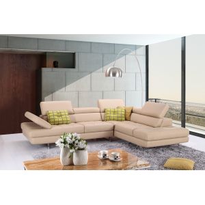 J&M Furniture - A761 Italian Leather Sectional Slate Peanut In Right Hand Facing - 1785523-RHFC