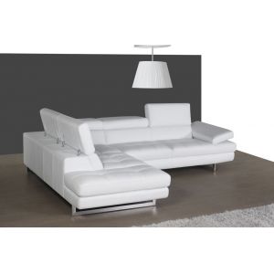 J&M Furniture - A761 Italian Leather Sectional White In Left hand Facing - 178551-LHFC