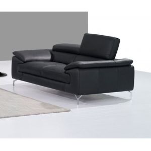 J&M Furniture - A973 Italian Leather Loveseat in Black - 17906111-L