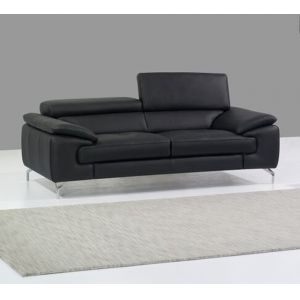 J&M Furniture - A973 Italian Leather Sofa in Black - 17906111-S