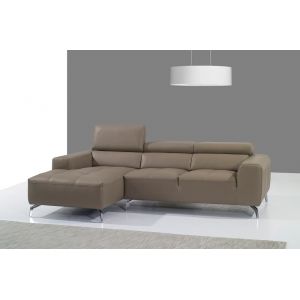 J&M Furniture - A978B Italian Leather Sectional Left Facing Chaise in Burlywood - 17906121-LHFC