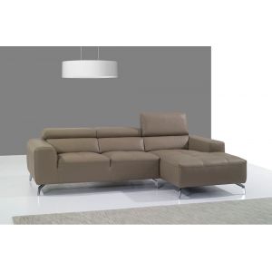 J&M Furniture - A978B Italian Leather Sectional Right Facing Chaise in Burlywood - 17906121-RHFC