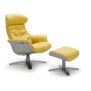 J&M Furniture - Karma Mustard Chair and Ottoman