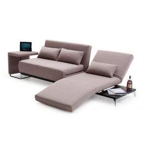 J&M Furniture - Premium Sofa Bed and End Table in Beige Fabric