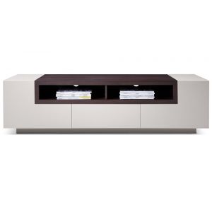J&M Furniture - TV Stand Grey Gloss/Brown Oak - 1763941