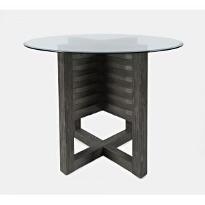 Jofran - Altamonte Round Counter Height Table with Glass Top - Brushed Grey - 1855-50BG48RD