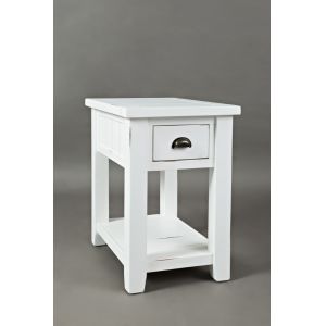 Jofran - Artisan's Craft Chairside Table in eathered white - 1744-7
