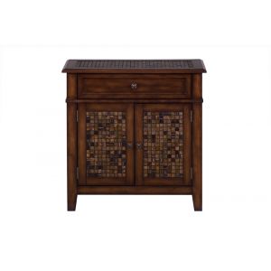 Jofran - Baroque Brown Accent Cabinet With Mosaic Tile Inlay - 698-13
