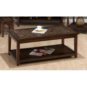 Jofran - Baroque Brown Cocktail Table With Mosaic Tile Inlay - 698-1
