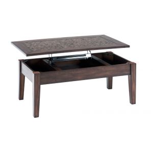 Jofran - Baroque Brown Lift Top Cocktail Table With Mosaic Tile Inlay - 698-5