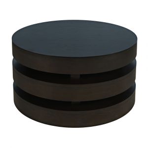 Jofran - Brix Mid-Century Modern Floating Sculpture Round Layered Coffee Table with Caster Wheels - 2370-2ESP