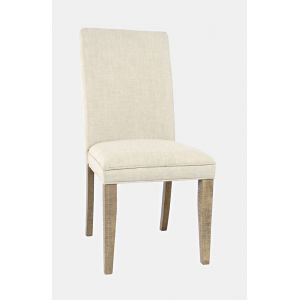 Jofran - Carlyle Crossing Distressed Pine Upholstered Dining Chair (Set of 2) - Distressed Light Brown - 1921-405KD