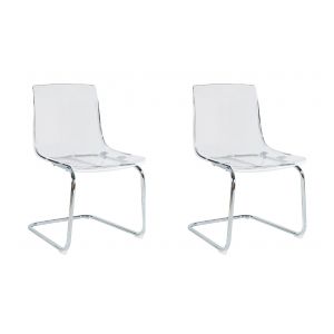 Jofran - Clarity Modern Contemporary Clear Acrylic Dining Chair (Set of 2) - 2271-CLARITY