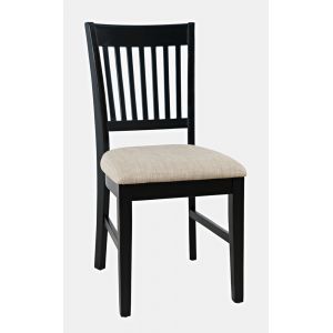 Jofran - Craftsman Slat-Back Upholstered Desk Chair - Antique Black - 275-370KD