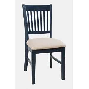 Jofran - Craftsman Slat-Back Upholstered Desk Chair - Navy Blue - 775-370KD
