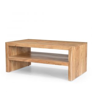 Jofran - Dev Modern 44 Inch Mitered Angle Solid Wood Coffee Table with Storage Shelf - 2346-1