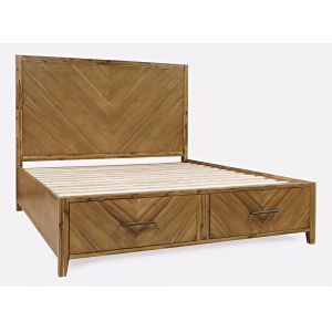 Jofran - Eloquence Mid-Century Modern  Queen Size Bed with Storage Drawers - 2175-QHB-QSFB-QRS