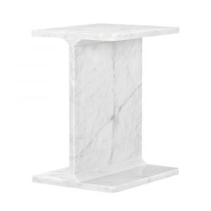 Jofran - Enzo Luxury Genuine Solid Marble Icon End Table - 2330-ENZOWHT