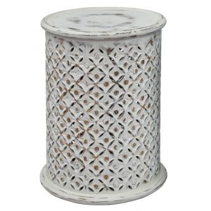 Jofran - Global Archive Drum Table in Antique white - 1730-17A