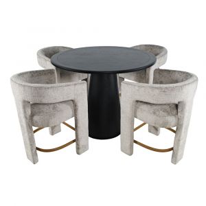 Jofran - Gwen Luxury Mid-Century Modern Five Piece Counter Height Dining Set with Upholstered Barstools - 2271-NASHBC-4GWENSTGRY