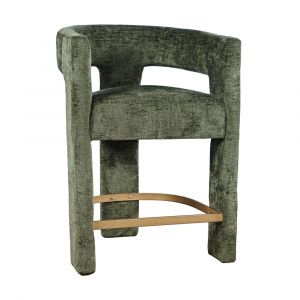 Jofran - Gwen Modern Luxury Jacquard Fabric Upholstered Sculpture Counter Stool - 2271-GWENSTFOR