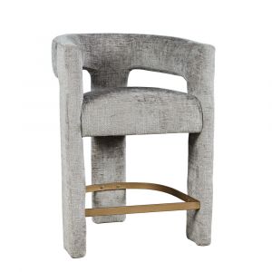 Jofran - Gwen Modern Luxury Jacquard Fabric Upholstered Sculpture Counter Stool - 2271-GWENSTGRY