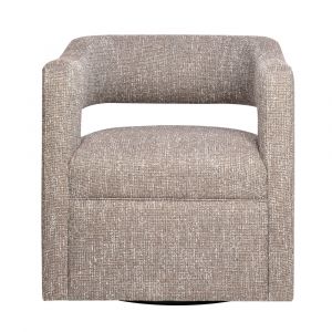 Jofran - Lexy Modern Sculpted Curved Upholstered Swivel Accent Chair, Chocolate - LEXY-SW-CHOCO