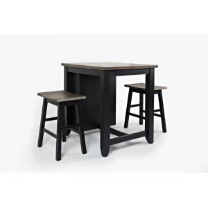 Jofran - Madison County 3pc Counter Height Set in Vintage Black - 1702-36