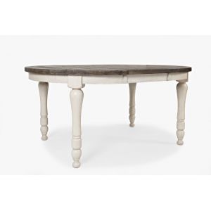 Jofran - Madison County Round to Oval Dining Table in Vintage white - 1706-66