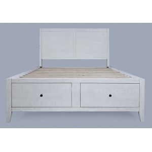 Jofran - Maxton Contemporary Coastal Distressed Acacia Queen Size Bed with Storage Drawers - 2151-QHB-QSFB-QRS
