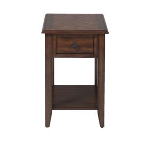 Jofran - Medium Brown Chairside Table With Bookmatch - 1031-7