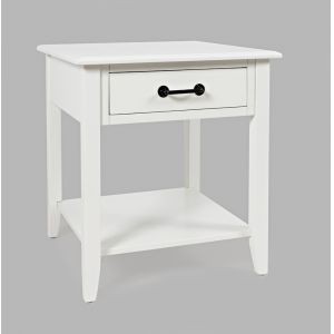 Jofran - North Fork Acacia End Table - Country White - 1976-3