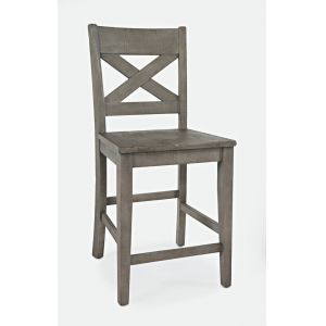 Jofran - Outer Banks X in Back Stool in Driftood (Set of 2)- 1841-BS420KD