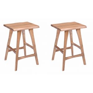 Jofran - Sedona Solid Wood Rustic Backless Counter Barstool - Set of 2 - 2321-BS160KD