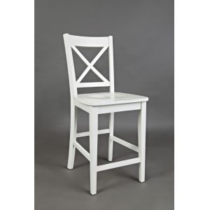 Jofran - Simplicity X in Back Stool in Paperwhite (Set of 2) - 652-BS806KD