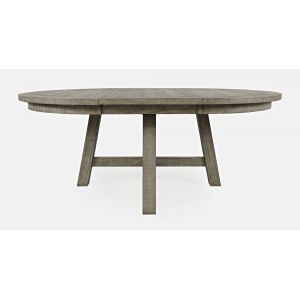 Jofran - Telluride Contemporary Rustic Farmhouse Round to Oval Dining Table, Driftwood Grey - 2231-54BDNGKT
