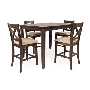 Jofran - Walnut Creek 5 Pack in Counter Height Table with 4 Stools - 1876